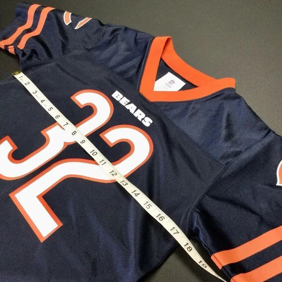 NFL Team Apparel Kids Navy Orange Chicago Bears Football Jersey Size Large 12/14 - Picture 7 of 9